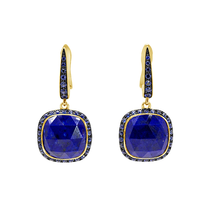 18K Amethyst Pavé Diamond Drop Earrings